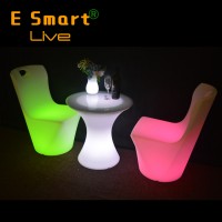 Big and small size RBG color change modern plastic led light up bar stool chair